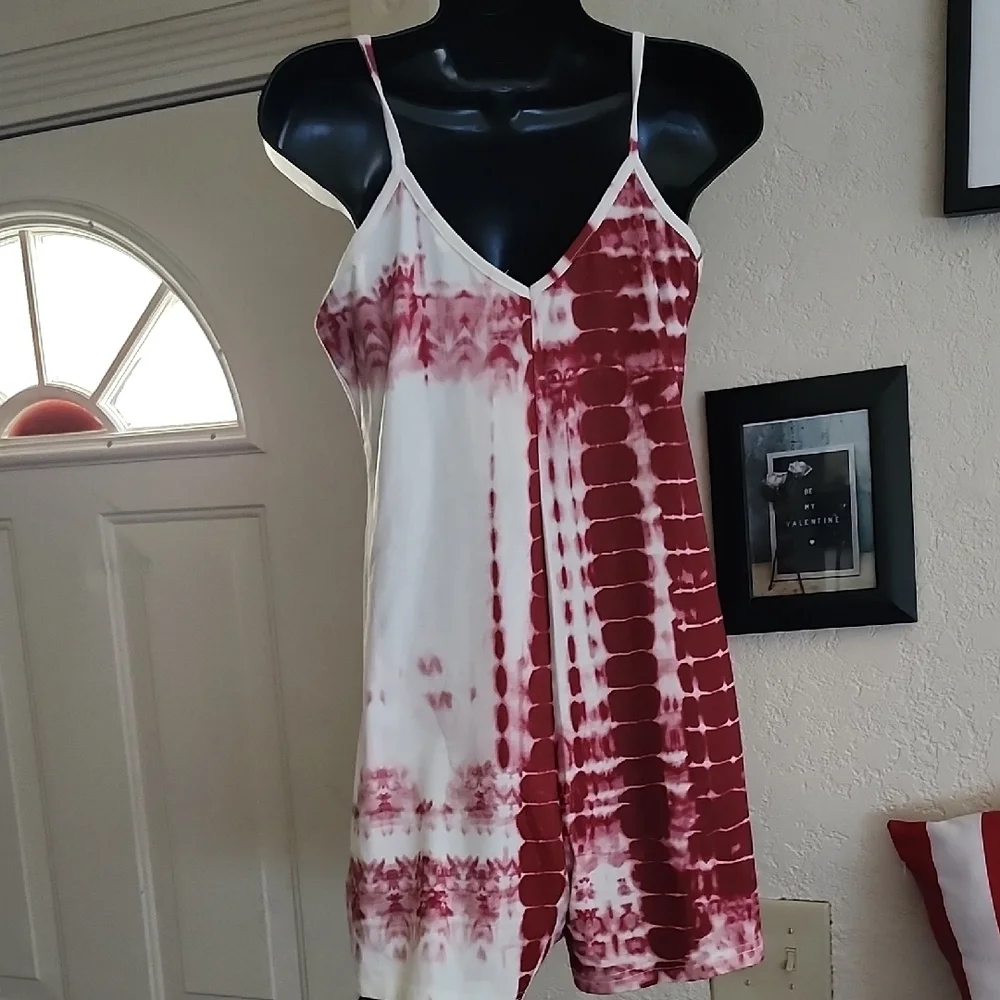 NWT Hope Horizon Red Tie-Dye Short Romper - Small Vacation Summer Tie Dye - Picture 7 of 7